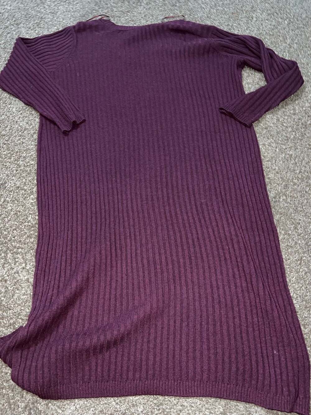Terra & Sky Women's Purple Ribbed V-Neck Long Sleeve Sweater Dress Size 3X - Picture 3 of 4